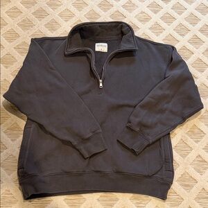 Abercrombie & Fitch Charcoal Quarter-Zip Pullover